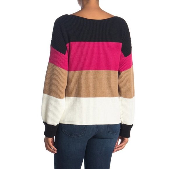 Hot sale, NWT Women Jumper, French Connection Millie Mozart Slash Neck Strip… - Picture 2 of 2